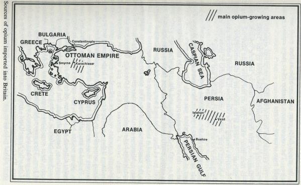 sources of opium imported into Britain