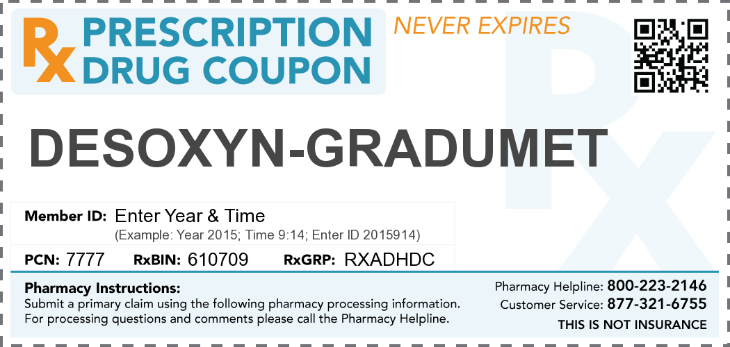 Desoxyn-Gradumet Prescription Drug Coupon