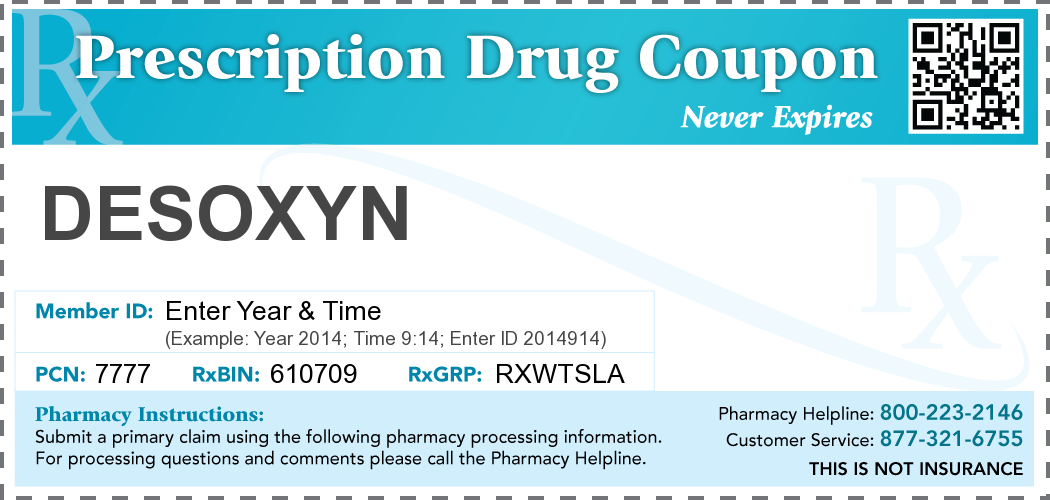 Desoxyn (Methamphetamine) Prescription Drug Coupon