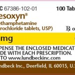 Desoxyn (methamphetamine hydrochloride tablets, USP) - Principal Display panel - NDC 67386-102-01