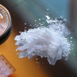 White crystals of Methamphetamine