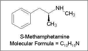 Chemical Molecular formula of methamphetamine 2